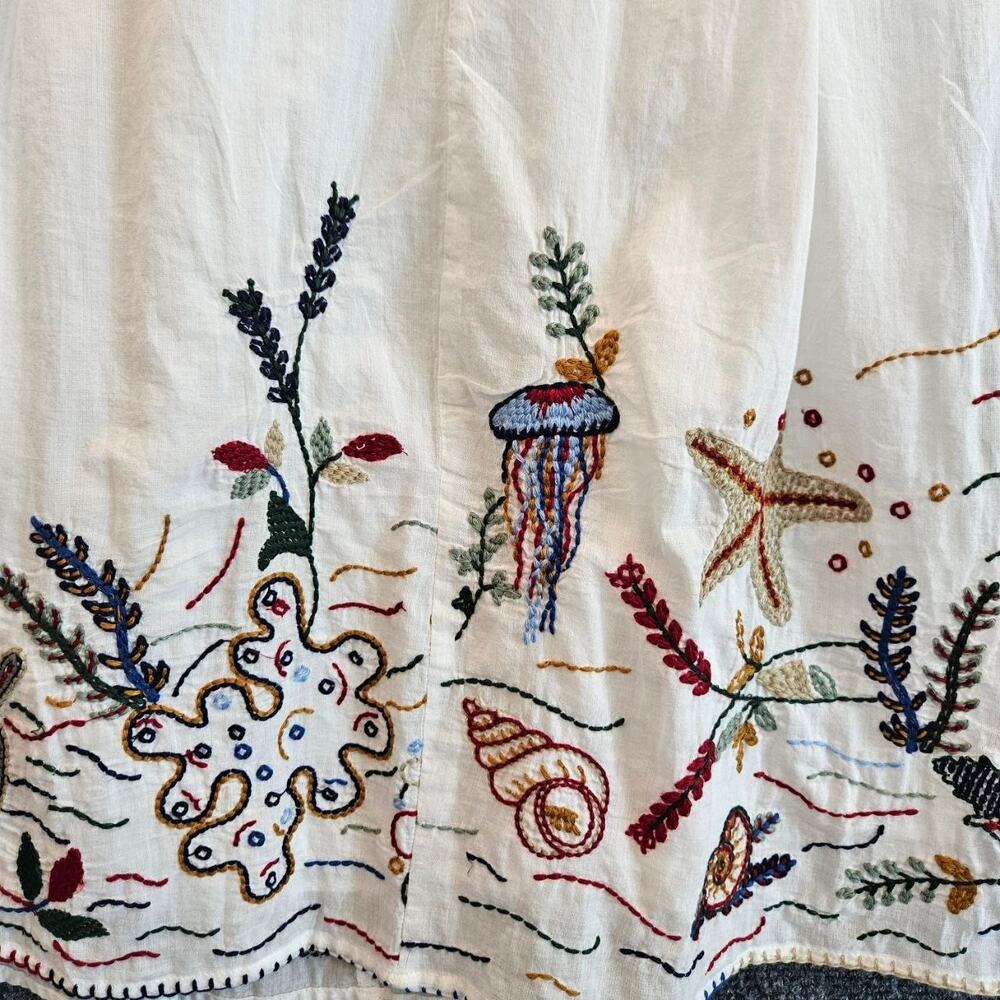 Zara Maxi Skirt with Multicolor Ocean Embroidery Like New Size S - Picture 11 of 12